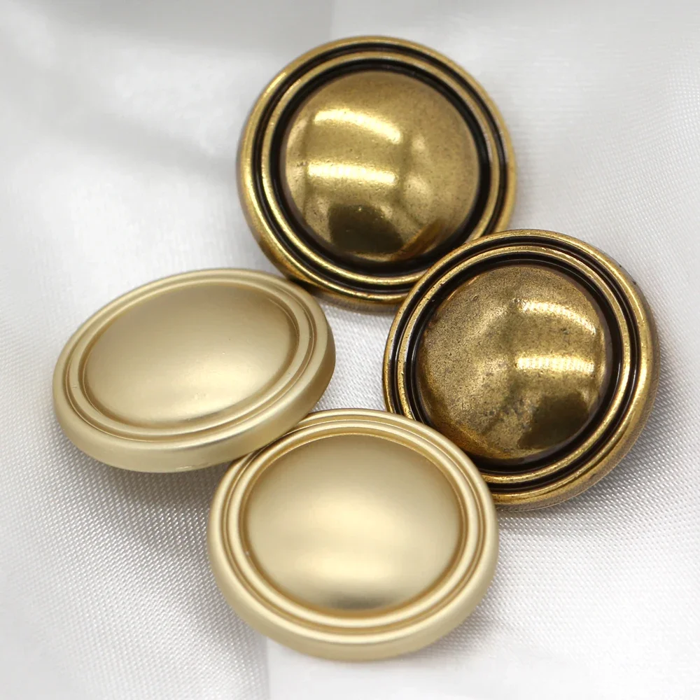 HENGC 15/18/20/23mm Round Mushroom Gold Metal Buttons for Clothing Fashion Female Coat Jacket Winter Decorations Sewing Crafts