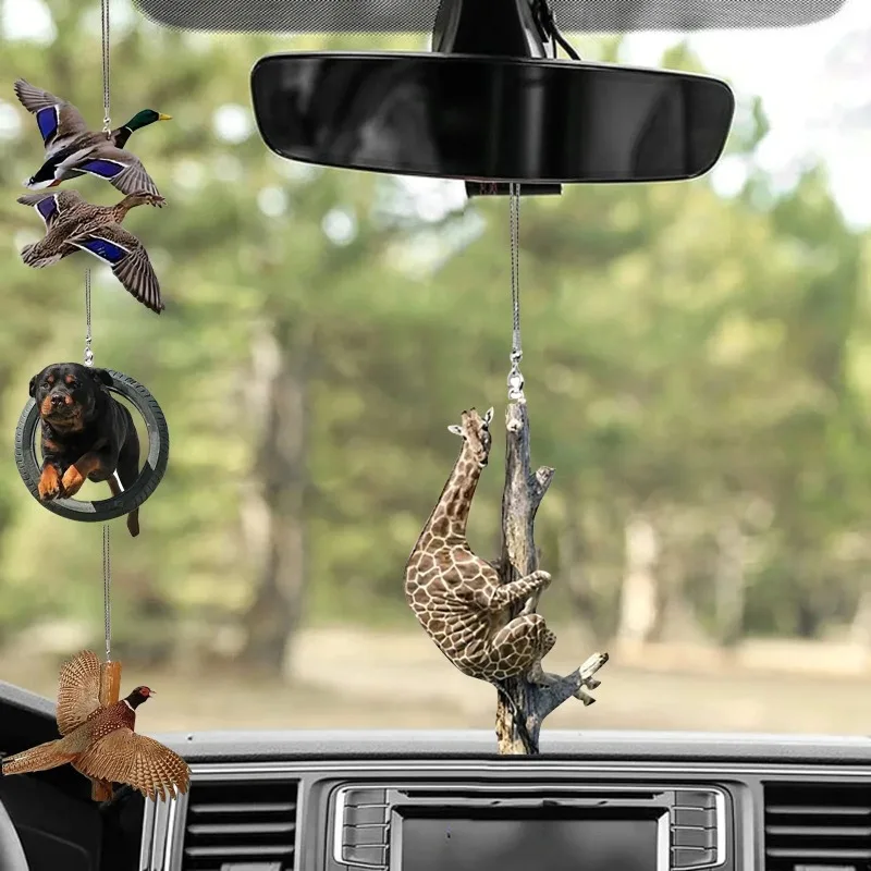 Car Pendant Practical Interior Ornament Hanging Mini Puppy Shape Hanging Toy Gift Car Decoration Accessories Gadget Lucky Animal