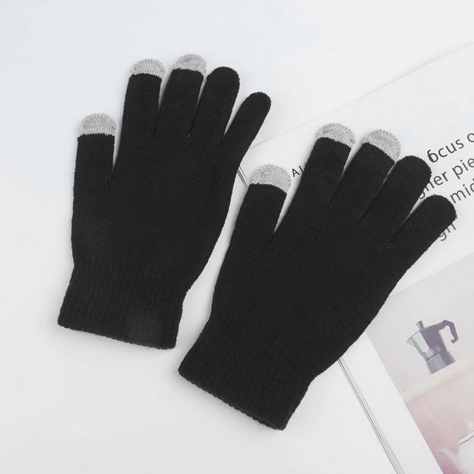 Winter Muts Sjaal Touchscreen Handschoenen Breien Slouchy Muts Hals Warmer Scherm-Touch Sms Handschoenen Voor Mannen En Vrouwen