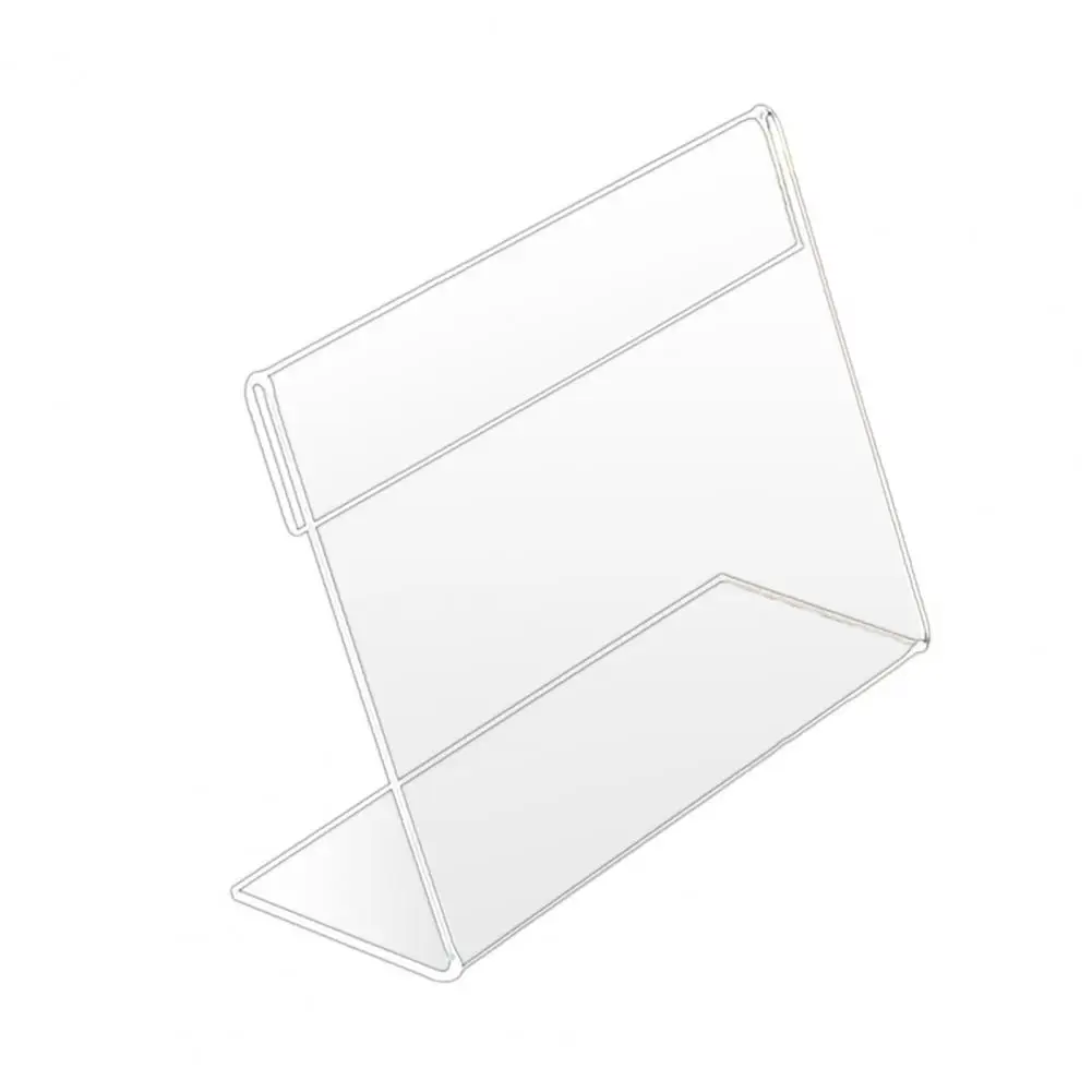 Acrylic Display Holder Clear Desktop Sign Labels Price Name Card Tag Stand Rack