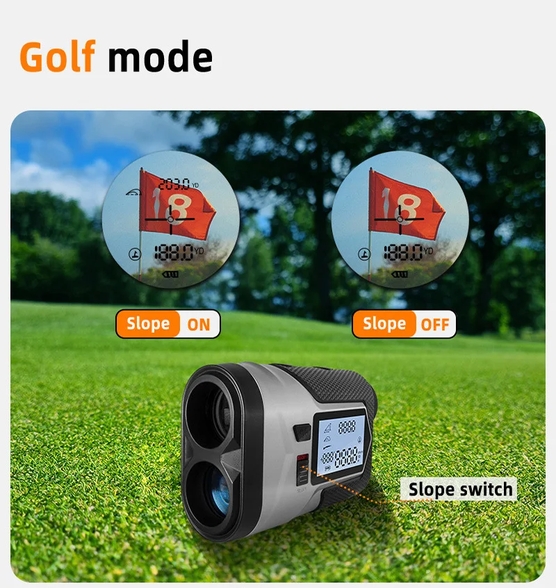 Utility 650m Laser Golf Rangefinder Rechargeable With LCD Screen Flag‑Lock Vibration Alert Slope Compensation Switch