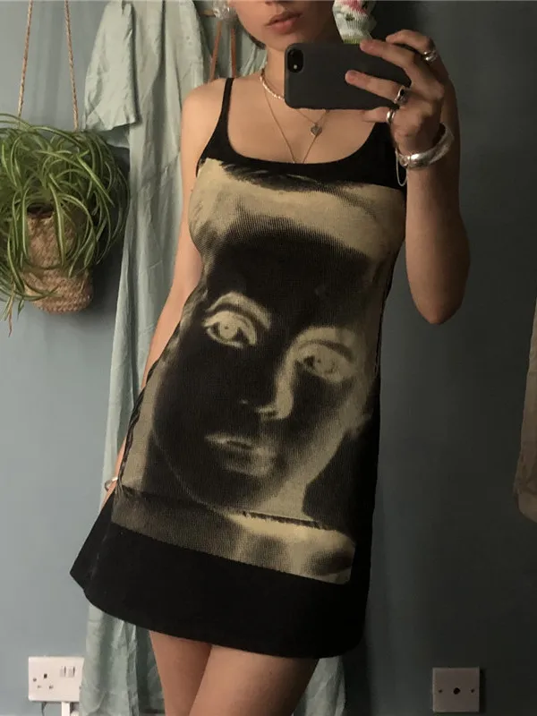 

Летнее женское платье-слип с принтом, повседневное, с завышенной талией, А-силуэт, для уличного стиля