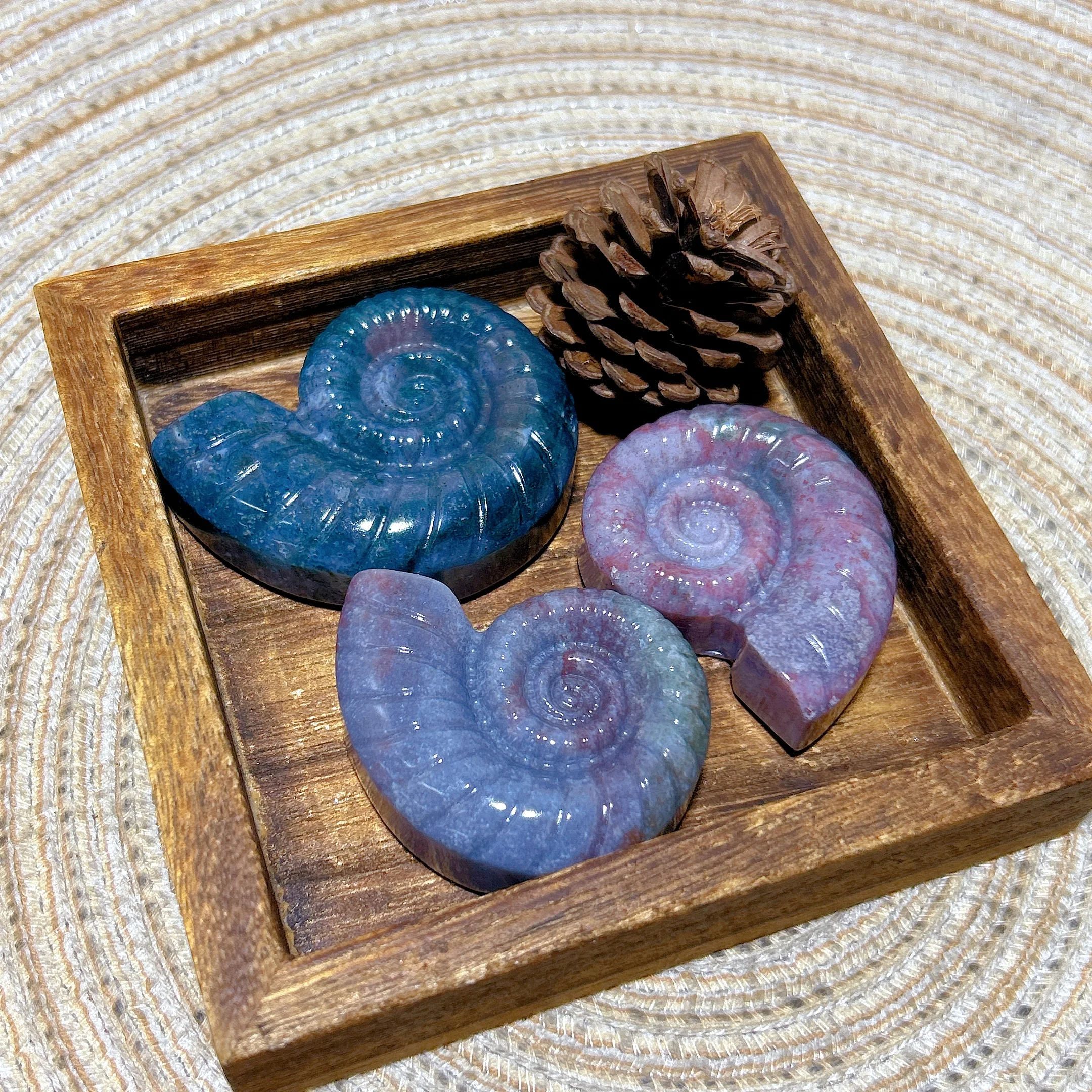 

Healing Natural Crystal Ocean Jasper Colorful Carving Animal Mineral Reiki Home Decorations Gemstones Wholesale Room Decor Gift