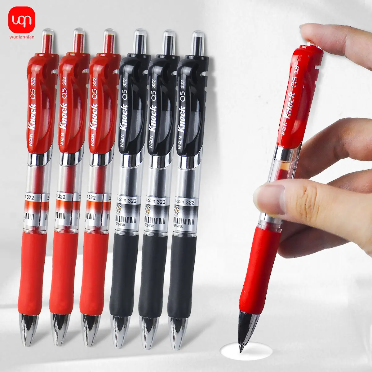 

WQN 3/6/12pcs 0.5mm Fashion Retractable Dual-Color Gel Pens, Smooth Writing with Soft Grip Pen Sleeve, Office Supplies
