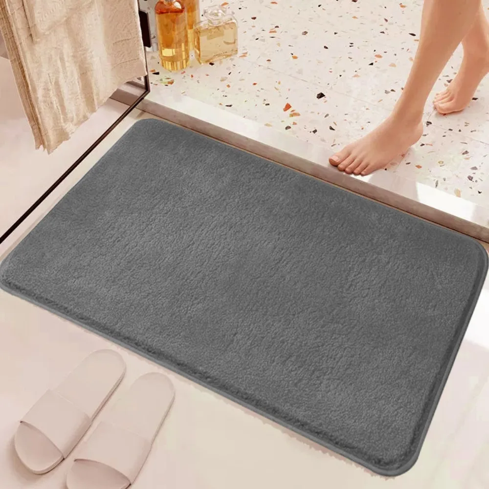 Solid Color Floor Mat Suitable For Kitchen Or Bathroom Anti-Skid Smart Memory Foam Bath Mat Super Soft Absorbent Bathroom Carpet