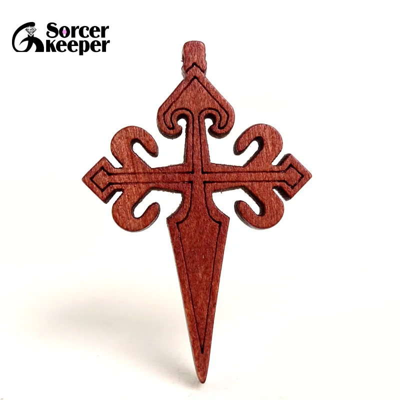 New Small Wooden Crosses Carved Arrow Crucifix Cross Charm Pendants Statue Sculpture Jewelry Findings for Necklace Making BG266