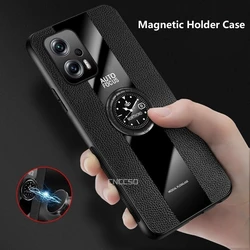 Magnetic Holder Case For Poco F5 Case Luxury PU Leather Phone Cover For Xiaomi Poco F5 Pro 5G Funda Ring Capa Shockproof Bumper