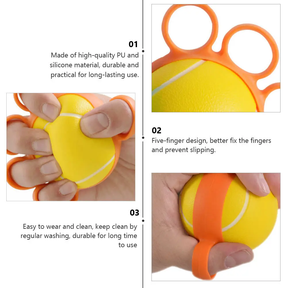 

1Pcs Finger Strength Trainer Hand Grip Ball Exerciser Easy to Wear Clean Long Lasting Use for Finger and Hand Fitness