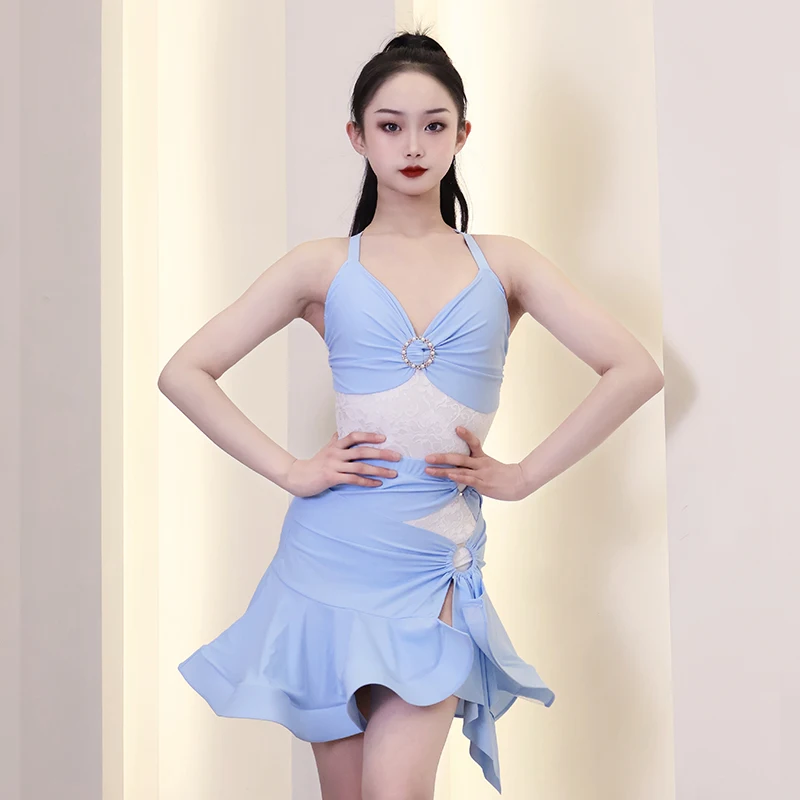 

Customized Latin Dance Skirt Girls' Practice Outfit Performance Costumes Suit Set Ballroom Dance Competition Dresses for Women