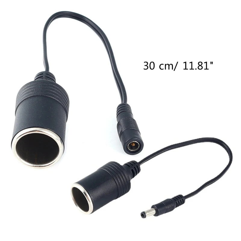 12V Female Car Cigarette Lighter Socket Plug Connector Charger Cable Adapter DC 5.5*2.1mm 5A  Amper UPS Battery Backup