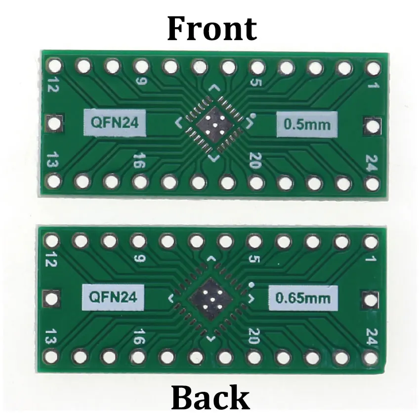 2pcs QFN24 Transfer Board Adapter PCB Pinboard SMD to DIP24 DIP 24Pin IC Test Plate 0.5mm 0.65mm 2.54mm Pitch Converter Socket