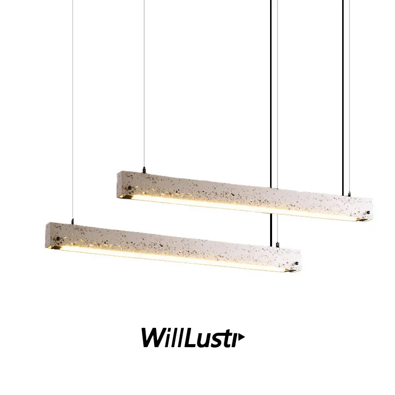 Translucent Terrazzo Pendant Lamp Waterstone Suspension Light Restaurant Hotel Store Cafe Handmade Hanging Ceiling Chandelier