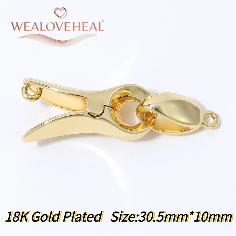 armband verschluss, 1/2 Stück 18K vergoldeter Messing-Bienenverschluss, mit Honigbienen-Motiv auf Muschel, Druckknopfverschluss mit Kleeblatt-Endstück für DIY-Perlenschmuckzubehör – Detail 26