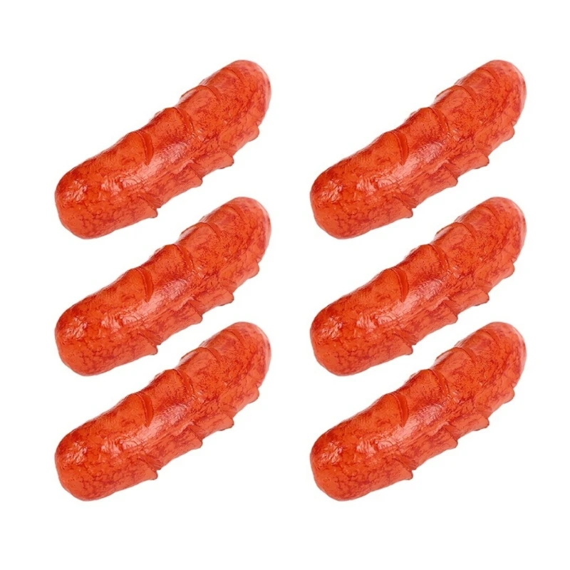 6Pcs Artificial Hot Dogs Sausage Model for Kitchen Display, Photography, Realistic Simulation Toast Sausage Model