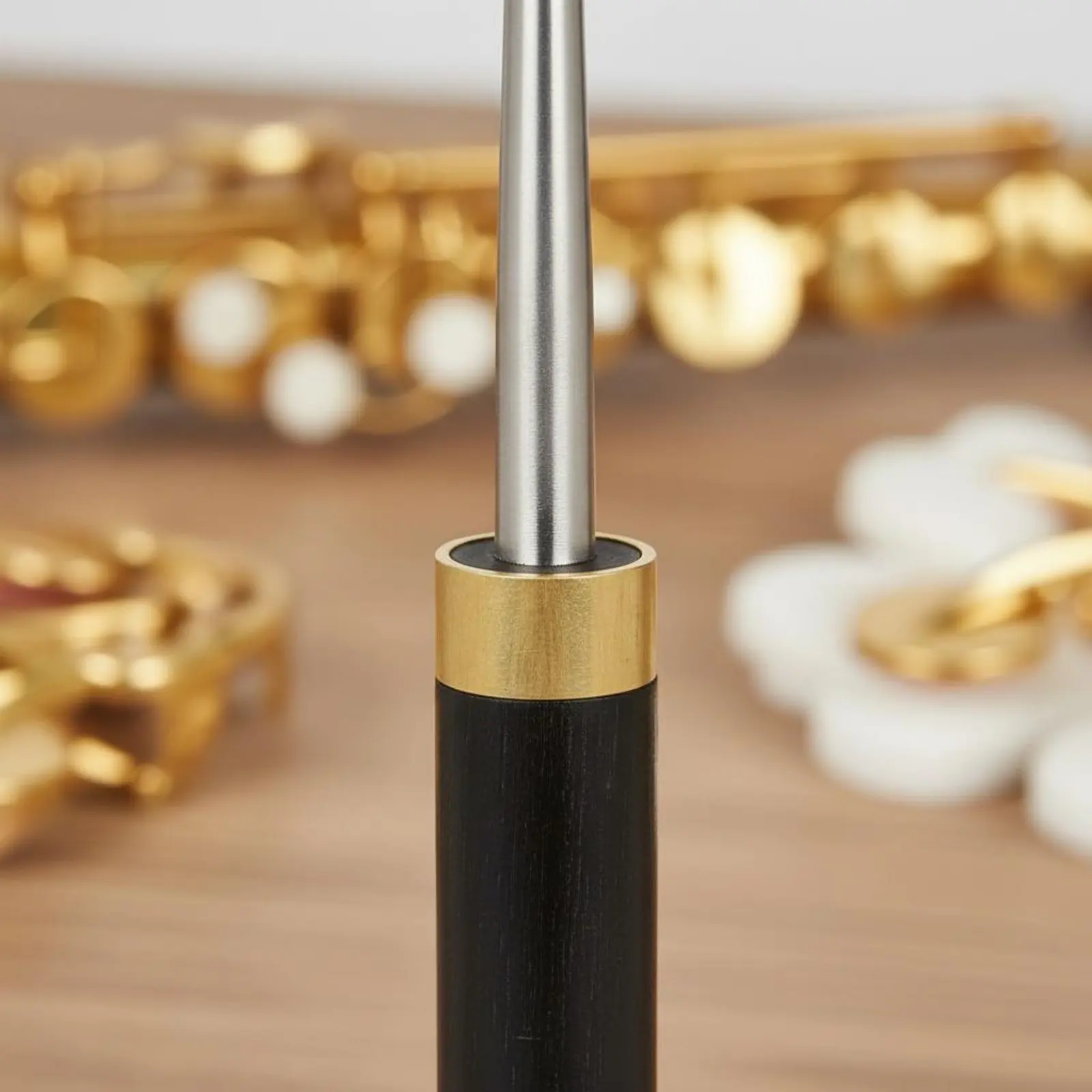 

Saxophone Tone Hole Tool Stainless Steel Tone Hole Leveling Tool Saxophone Repair Kit Ebony Handle for Music Shop