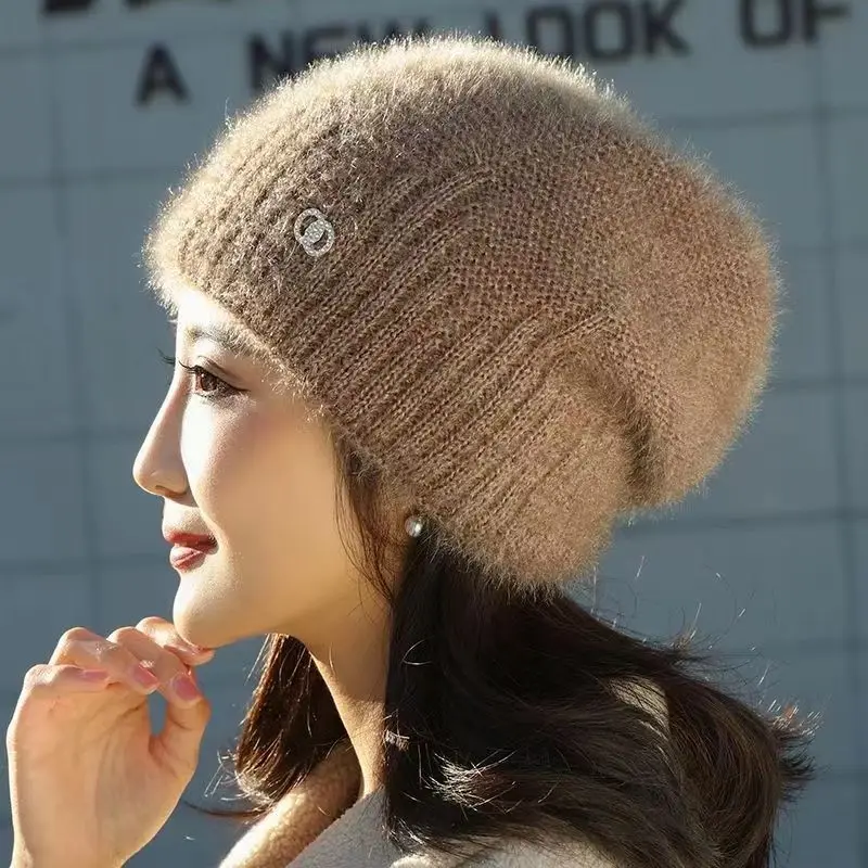 Dui Autumn/Winter Korean Edition Trendy Versatile Net Red Thickened And Warm Knitted Outdoor Woolen Women's Hat