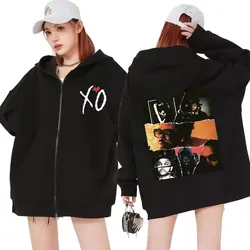 The Weeknd Xo Zipper Hoodie After Hours Til Dawn Zip Up Fleece Sweatshirt Coats Men Women Hip Hop Style Oversized Hoodies Jacket