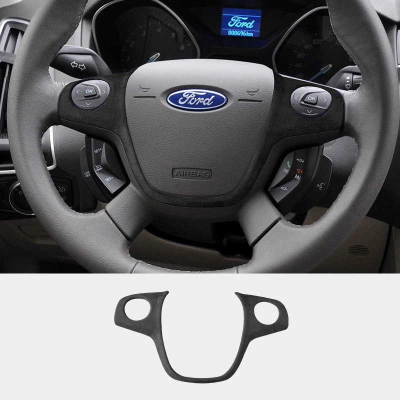 

Made of Alcantara Car Steering Wheel Frame Trim Cover Decorative Suede Car Fit For Ford Focus 2012 2013 2014 car Accessories