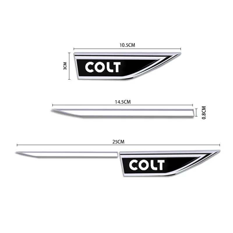 2PCS Car Side Fender Knife Stickers Emblem Badge Decals Trim Styling For MITSUBISHI COLT Accessories