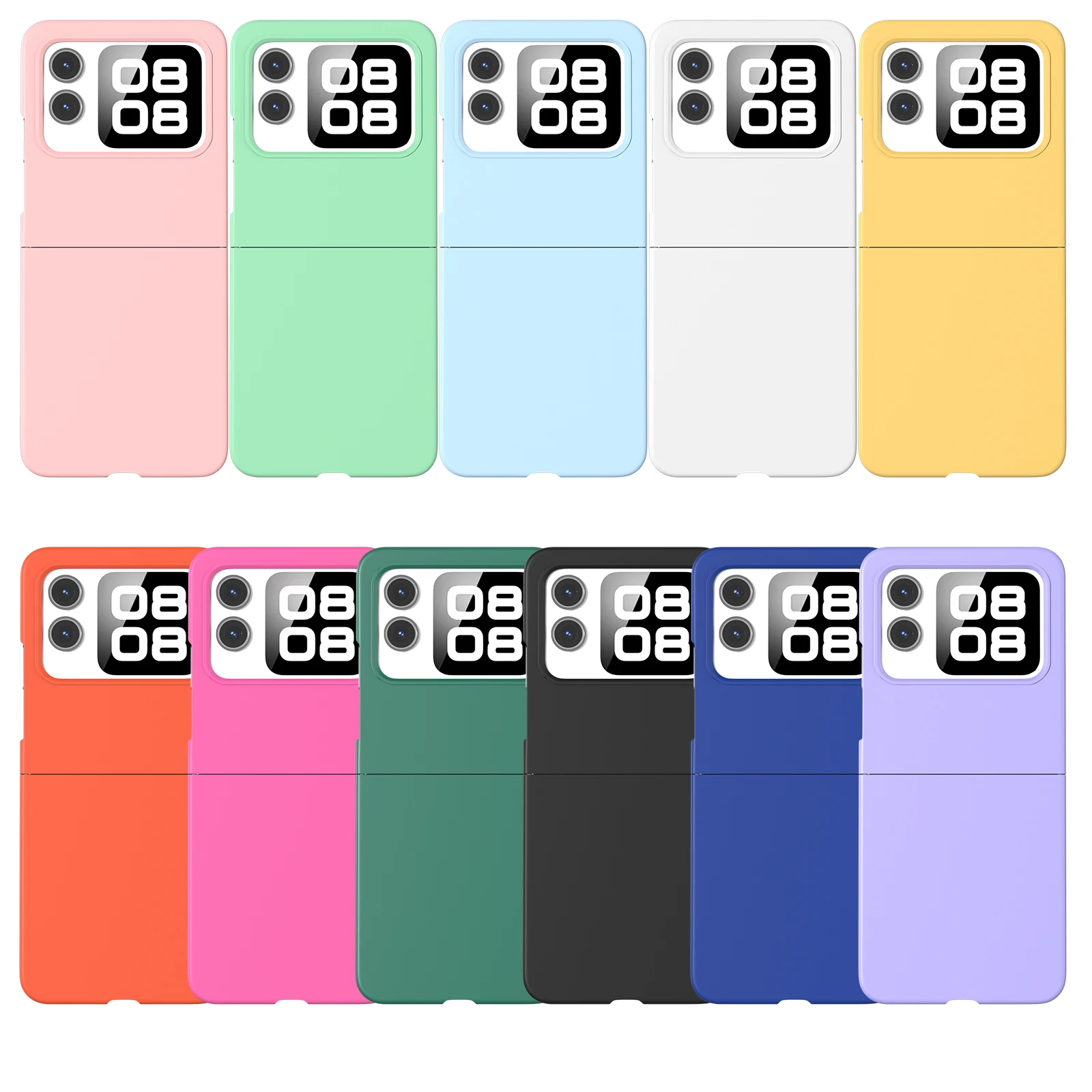 초박형 피부 촉감 하드 PC 실리콘 케이스, 화웨이 노바 플립용, 오염 방지 소프트 터치, 슈퍼 슬림 접이식 보호 커버