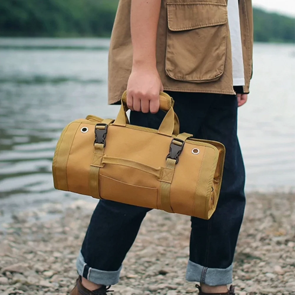 

Свернутая сумка для инструментов, сверхмощный органайзер для инструментов, подвесная сумка для инструментов с несколькими карманами, тканевая сумка для инструментов из ткани Оксфорд для владельцев автофургонов