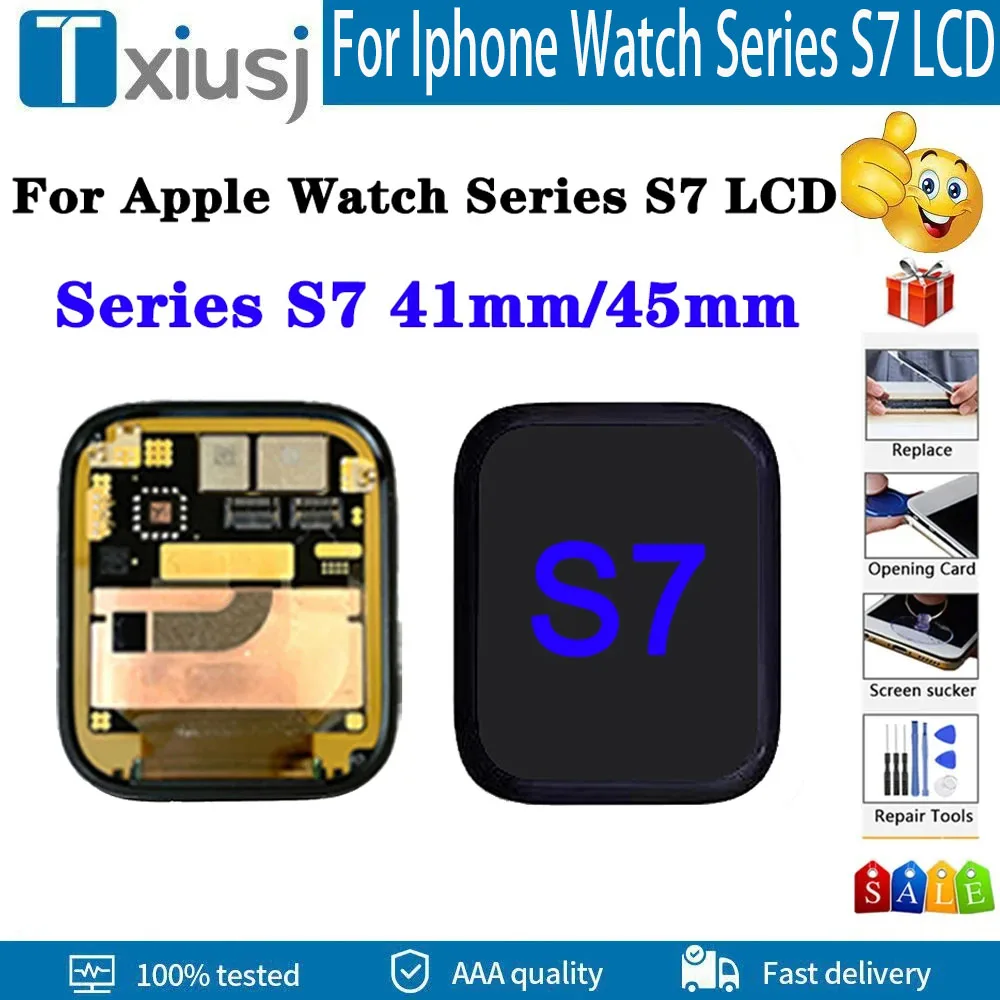 AMOLED For Apple Watch Series 7 LCD A2475, A2476, A2477, A2478 Display Touch Screen Digitizer For iWatch S7 LCD 41MM 45MM