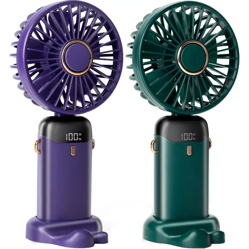 Portable Handheld Fan, Mini Fan, 90° Foldable, 5 Speeds, Handheld/neck-mounted/desktop Three-in-one Small Fan