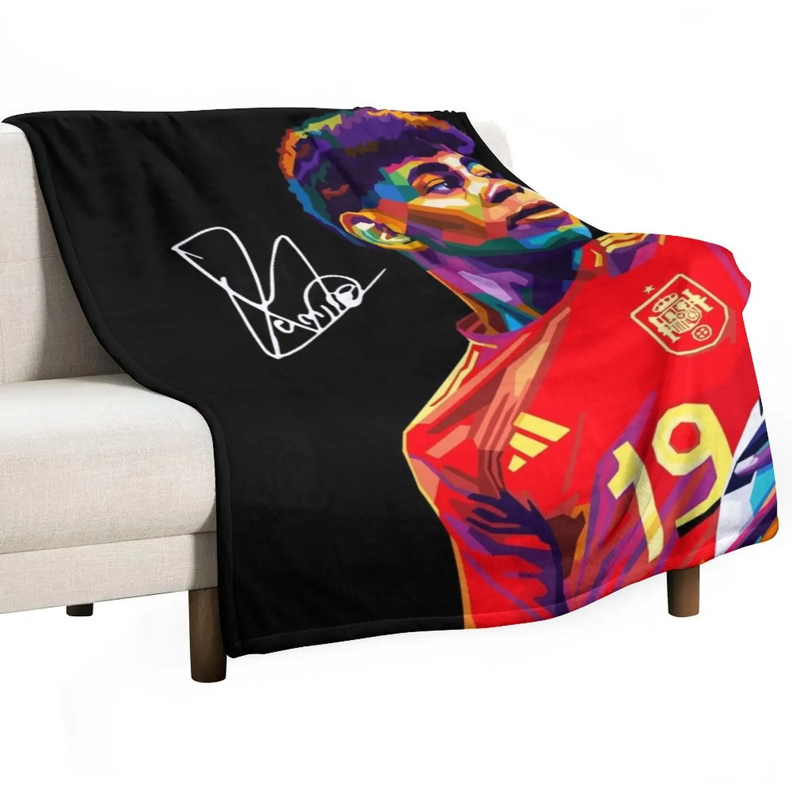 

Lamine Yamal Wpap Art Throw Blanket Polar Luxury Warm Furry Blankets