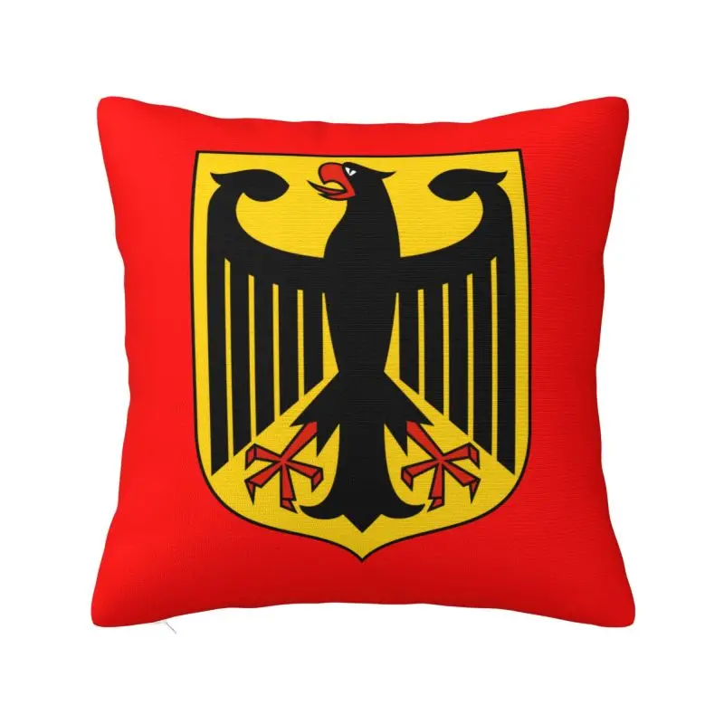 Custom Coat Of Arms Of Germany Cushion Cover 45x45cm German Flag Eagle Velvet Nordic Throw Pillow Case