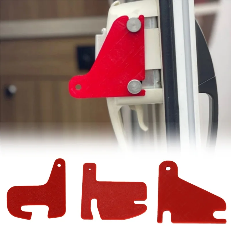 3 Types Caravan RV Habitation Door Security Lock Plate Durable Red Plastic Anti-Theft Tools Motorhome Accessories