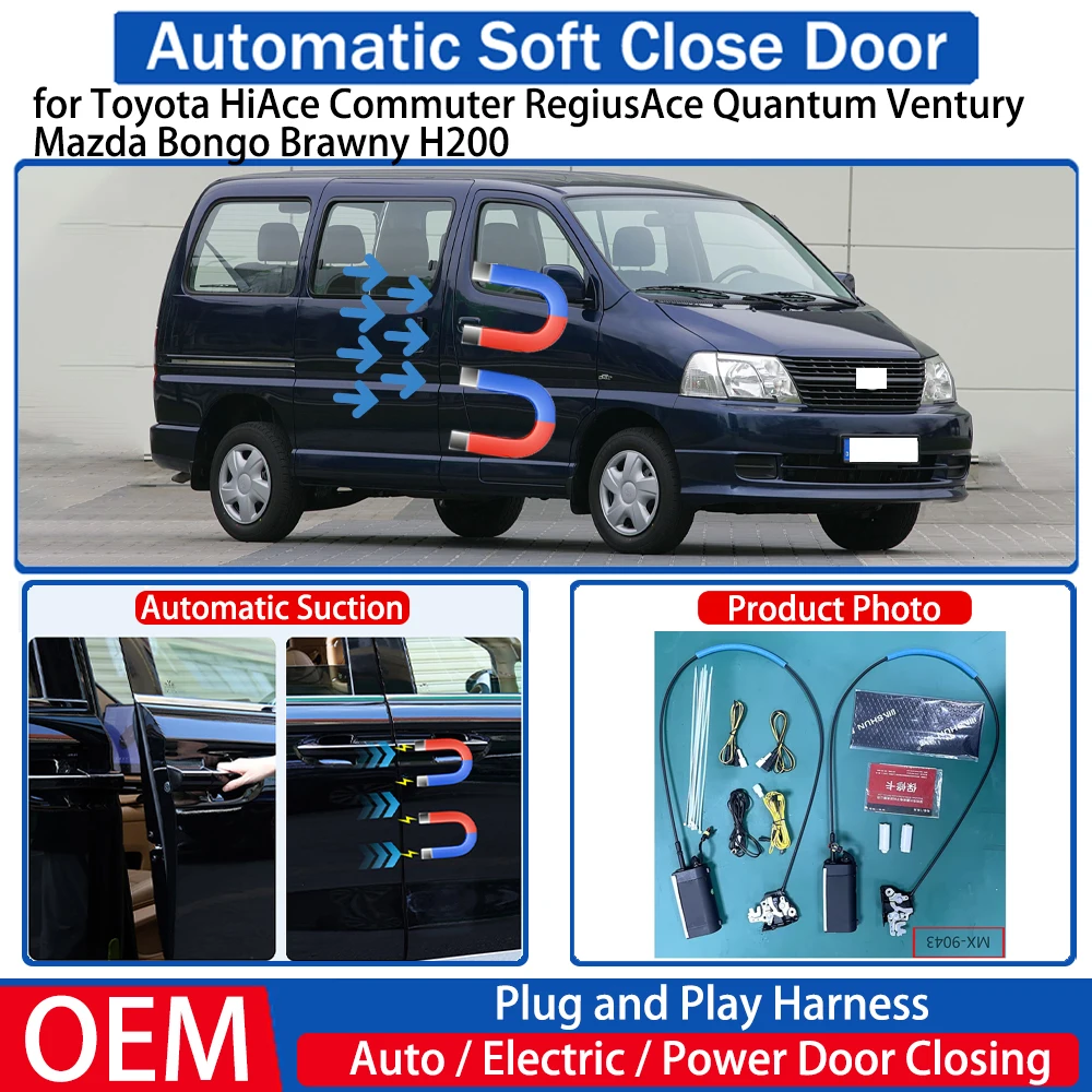 for Toyota HiAce Commuter RegiusAce Quantum Ventury Mazda Bongo Brawny H200 Car Automatic Soft Close Door Electric Suction Auto