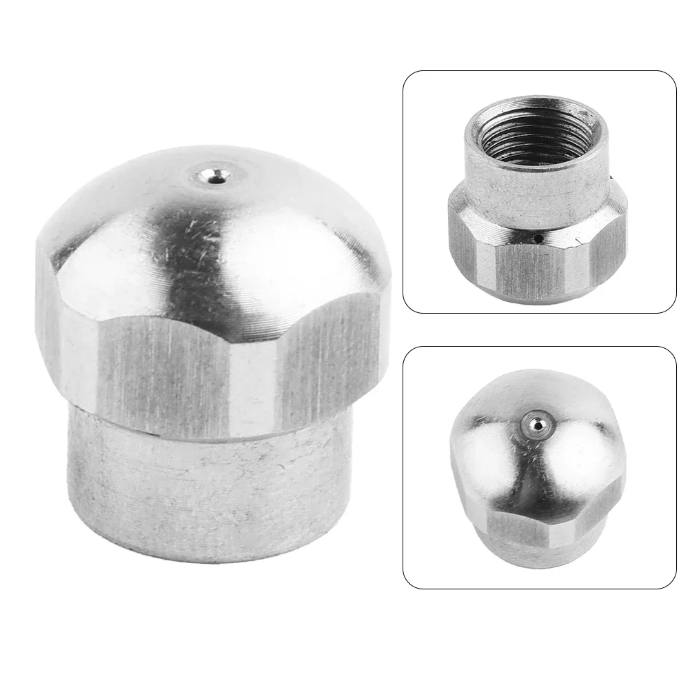 1/8 Inches Drain Cleaning Nozzle Stainless Steel High Pressure Washer Hose Sewer Pipe Cleaner Spray Holes Cleaning Tools