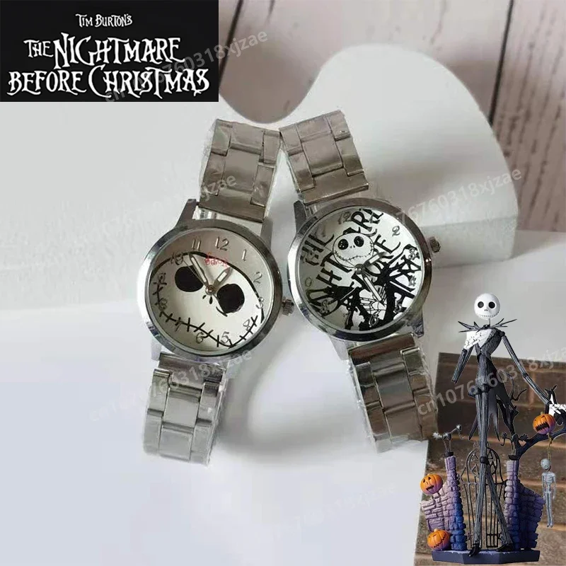 

New The Nightmare Before Christmas Watch Horror Jack Ghost Movie Figure Steel Strap Waterproof Children's Watches Fans Kid Gifts