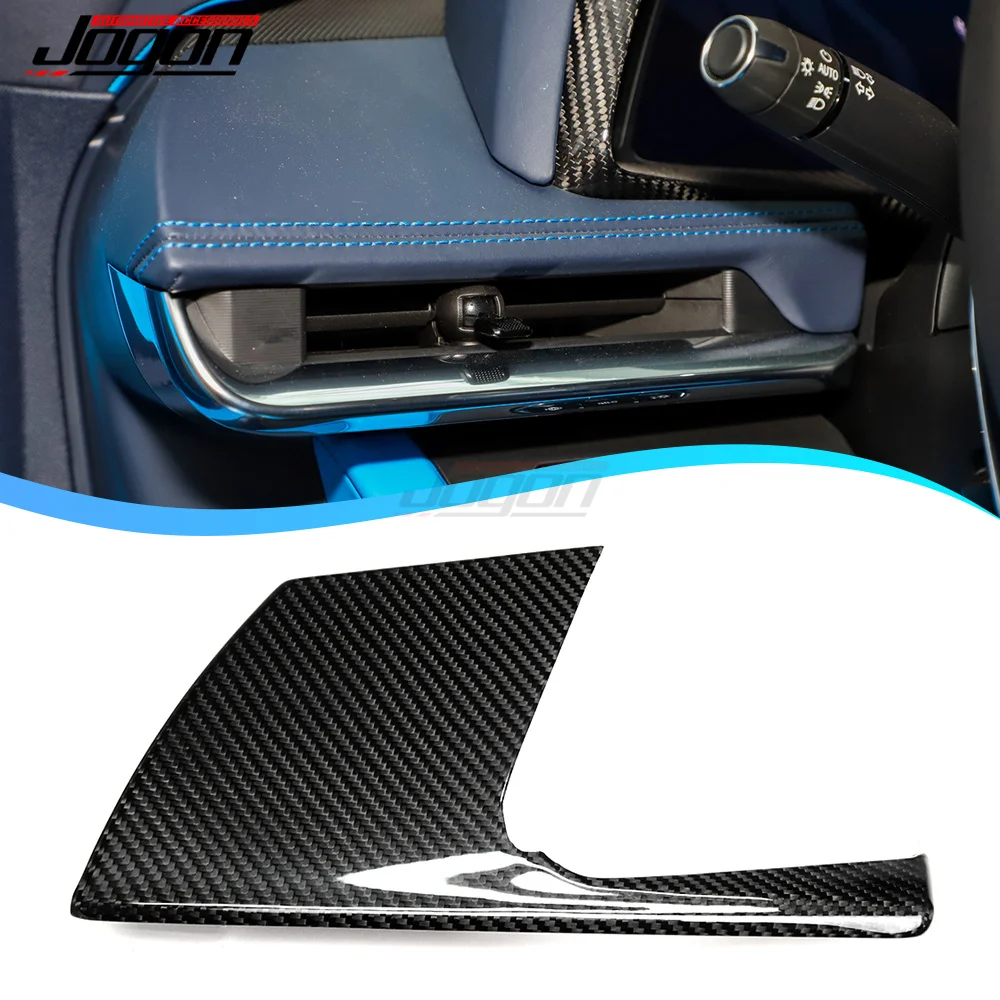 JOGON Real Carbon Fiber Car Inner Air Outlet Upper Protector Accessories Sticker For Chevrolet Corvette C8 Stingray Z51 Z06