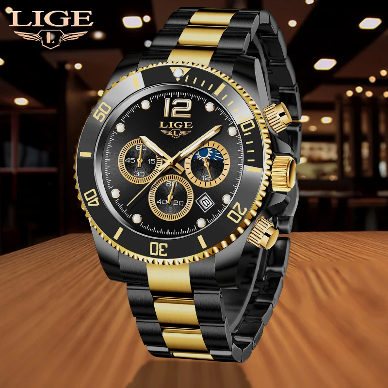 

Top Brand Luxury Chronograph Quartz Watch Men Sports Waterproof Watches Bussines Male Wrist Watch Clock LIGE relogio masculino