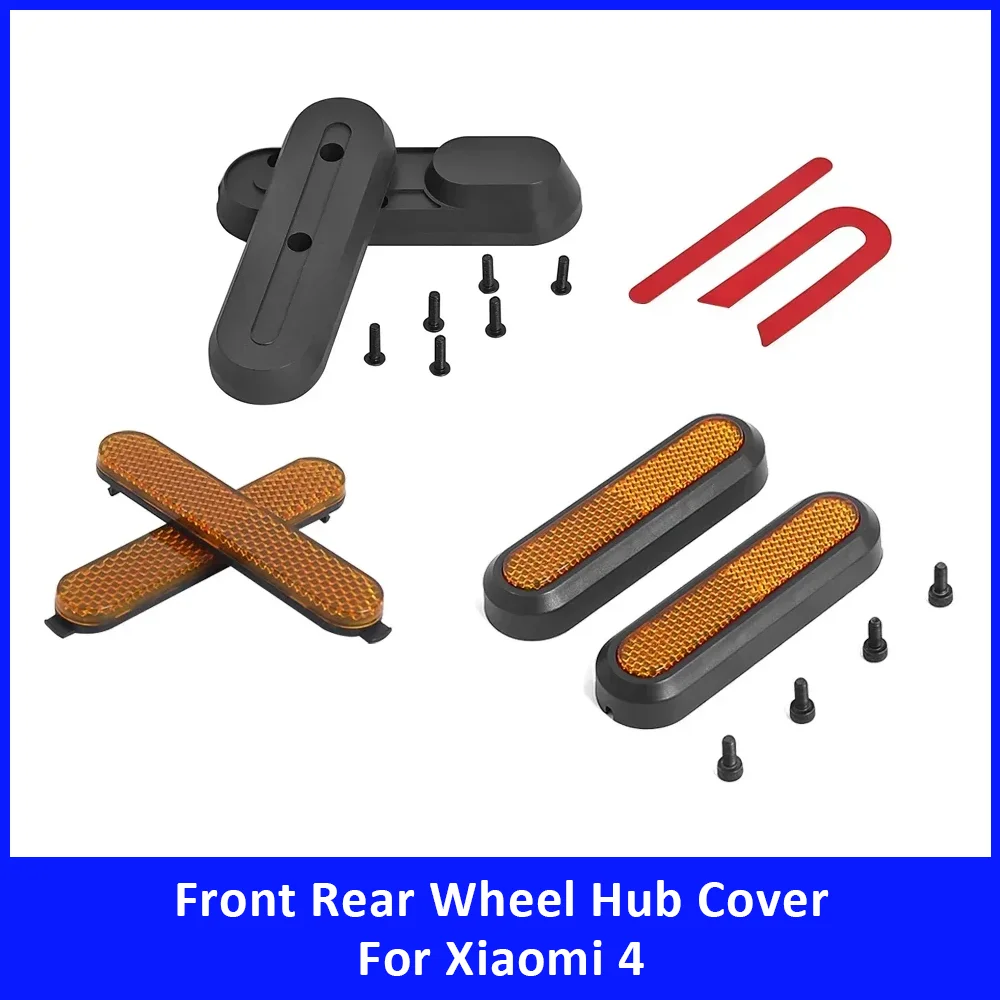 Front Rear Wheel Hub Cover for Xiaomi 4 Electric Scooter Accessories Parts Front Fork Shell Rear Decorative Cover with Reflector