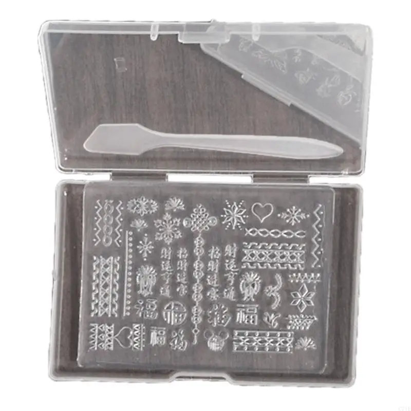 3D Art Mold with Variety of Patterns Template Carving Sticker Stencil Tools Creative Decorations