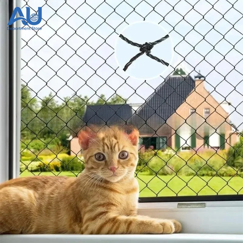 Reinforced Netting Cats Mesh for Balconies and Patios, Steel Wire Reinforced Pet Safety Netting