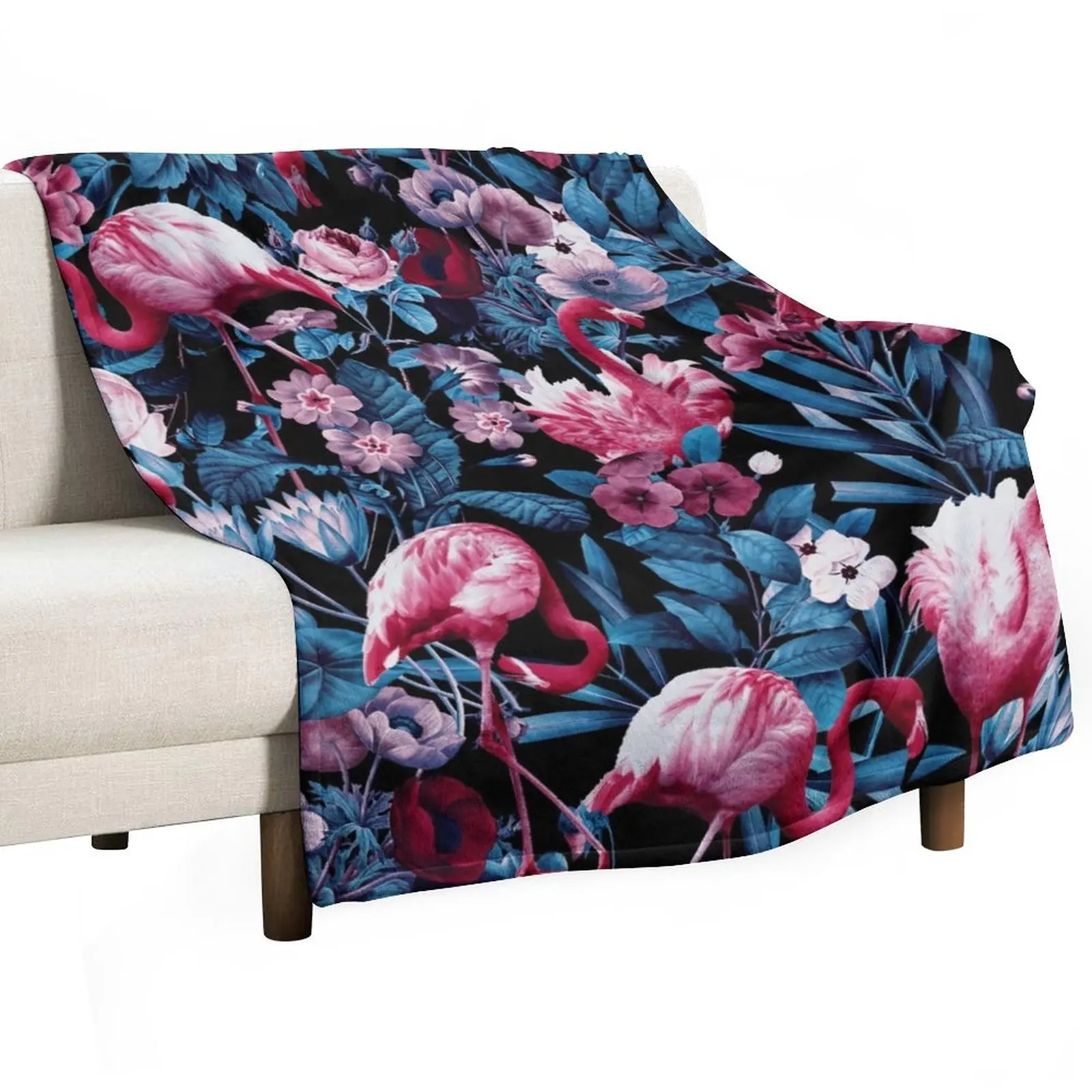 Floral and Flamingo VIII Throw Blanket for winter Sofa Moving Blankets