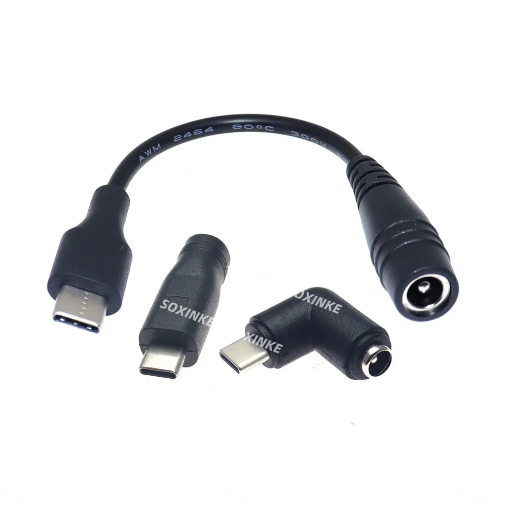 DC5,5 x 2,1 mm żeńskie gniazdo na męską wtyczkę USB 3.1 typu C USB-C męskie złącze zasilania DC Adapter DC na męski typ C 15 cm