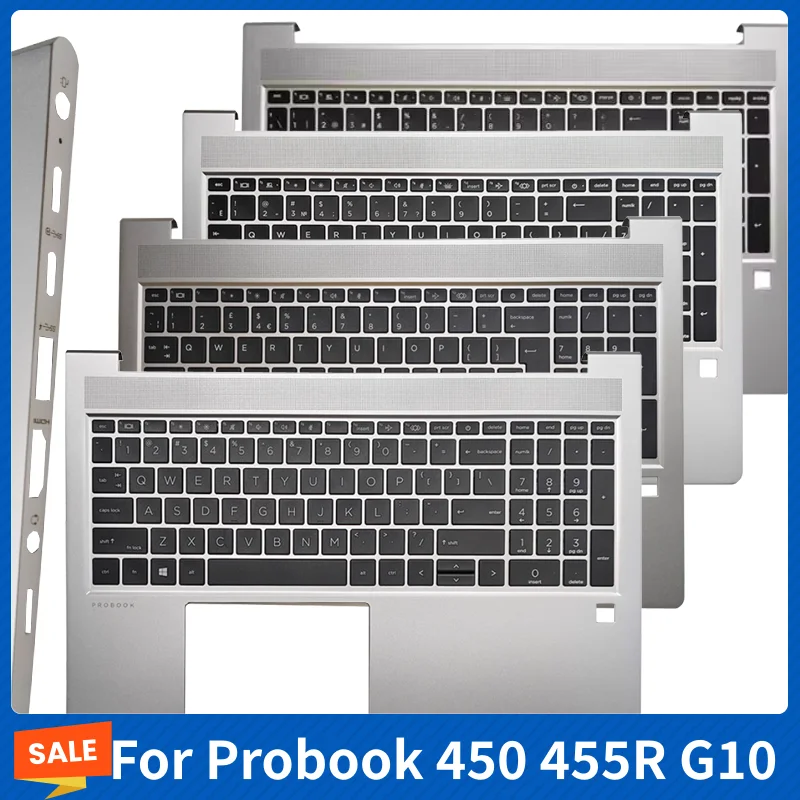 New For Probook 450 455R G10 ZHAN 66 15 G6 HSN-Q34C US/UK/SP/RU/SP/IT Keyboard With Backlight SD Palmrest Cover Computer Parts