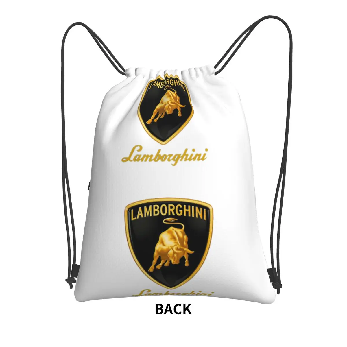 Logo Lamborghini Glossy Portable Backpacks Drawstring Bag Fashion Drawstring Bundle Pocket Storage Bags For School Students