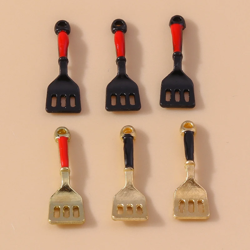20 Stück niedliche Emaille-Legierung Küchenspatel Charms Anhänger für Schmuckherstellung Ohrringe Halsketten Schlüsselanhänger DIY Bastelzubehör – Detail 2