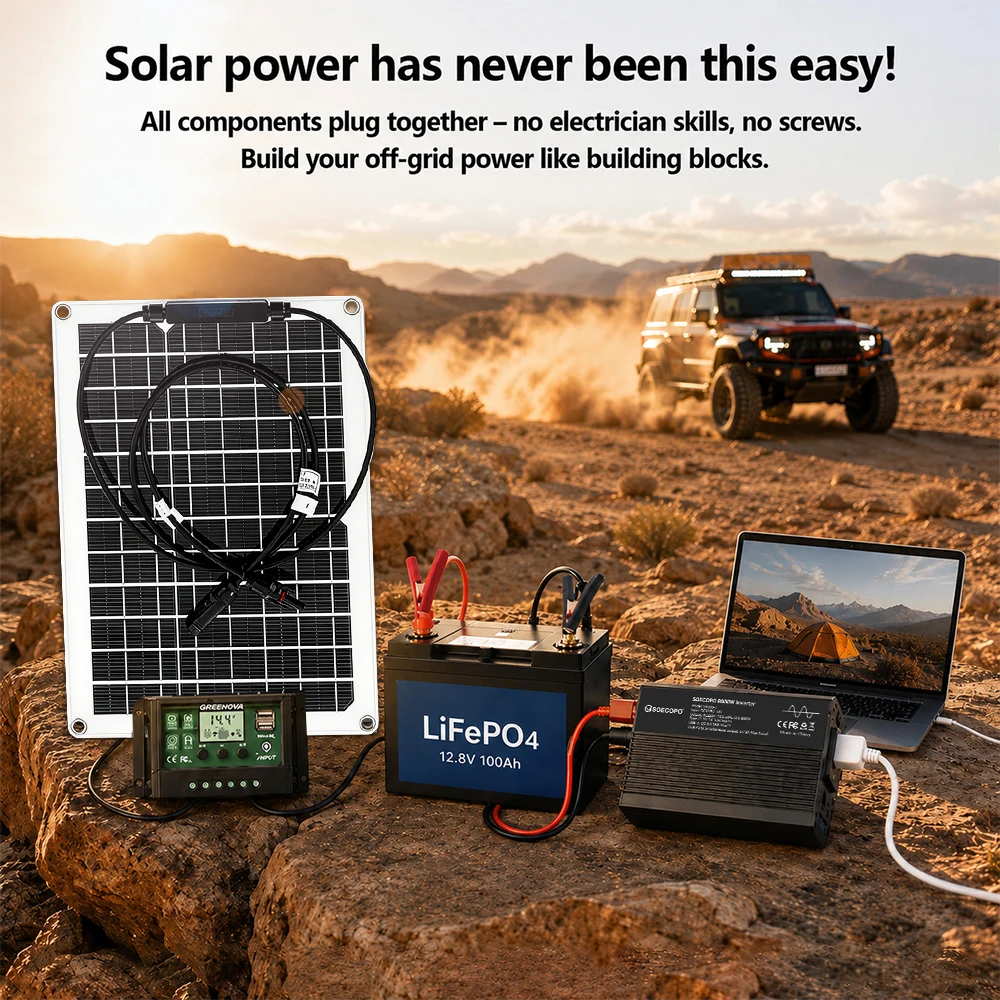8000W Peak Solar Kit Portable Power Station With MPPT Controller + Stable Charge Inverter + 600W Panel DC12V AC220V For Farm Car