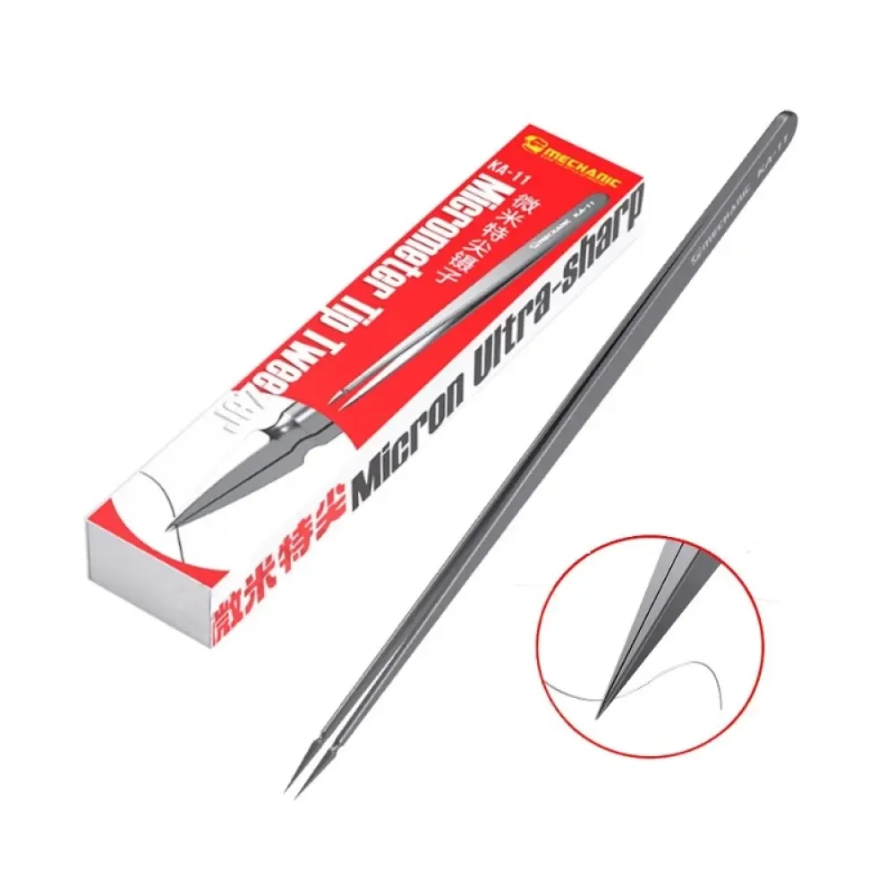 MECHANIC KA-11 Special Pointed Micrometer Tweezers Non-magnetic Anti-adsorption for Precision Electronic Component Flying Wire