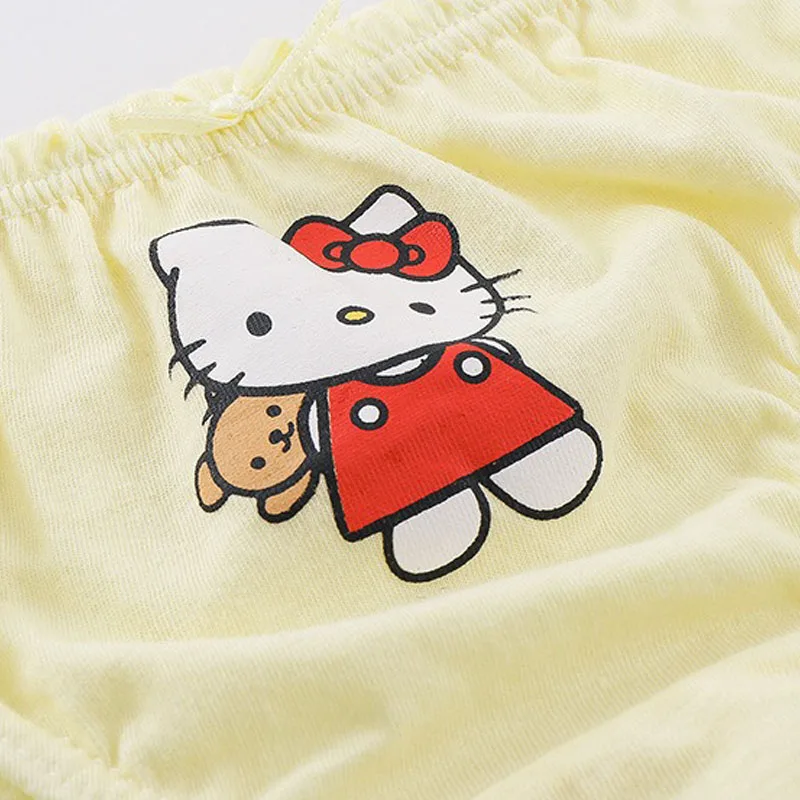 5 pcs/lot children's Alsónadrág számára lányok aranyos Cica hellokitty Gúnyrajz lányok Fartő Pamut Kisded gyerekeknek Alsónemű Lélegezhető Sportalsó