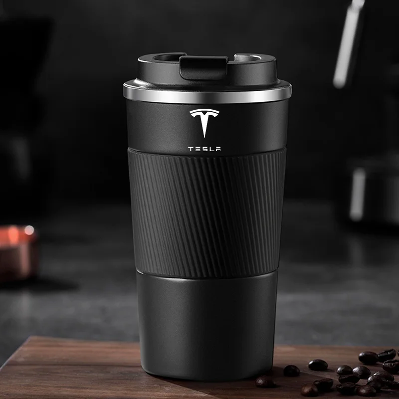 

Car Logo Water Cups For Tesla Model 3 Model S Model X Model Y Roadster SpaceX Portable Stainless Steel Coffee Cup Office Mug