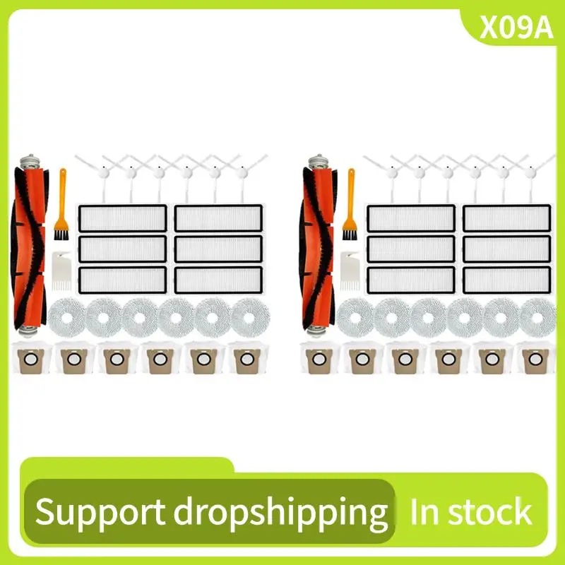 

X09A 2X For Xiaomi Robot Vacuum X10+/B101CN/Dreame L10S Ultra/S10 Pro Spare Parts Main Side Brush Hepa Filter Mop Dust Bag