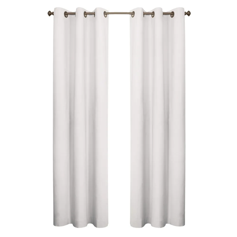 Panel de cortina con ojales de algodón aislado Winmate - Par cada 40 x 95 en blanco