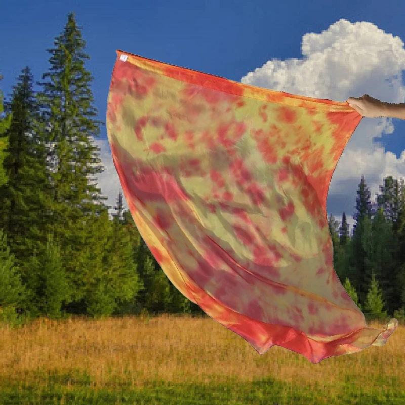 Anbetung flaggen mit Rechteck Seiden schleier Flagge Schal Band spielen 100% Seiden schal für Bauchtanz Outdoor-Flaggen für Tanz